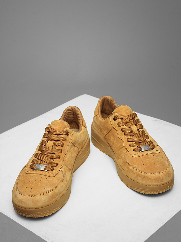 男士板鞋系带手工缝线休闲皮鞋情侣休闲鞋大黄鞋子YC-T2303·小麦色