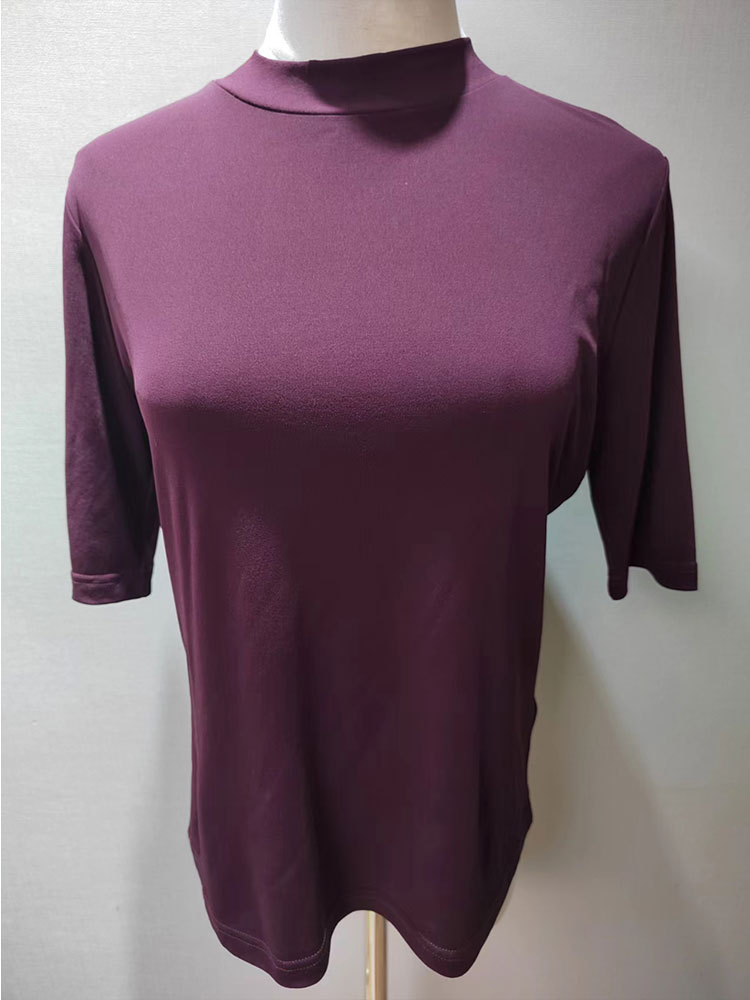 Rifugio Vo针织桑蚕丝圆领半袖衫J412·深紫