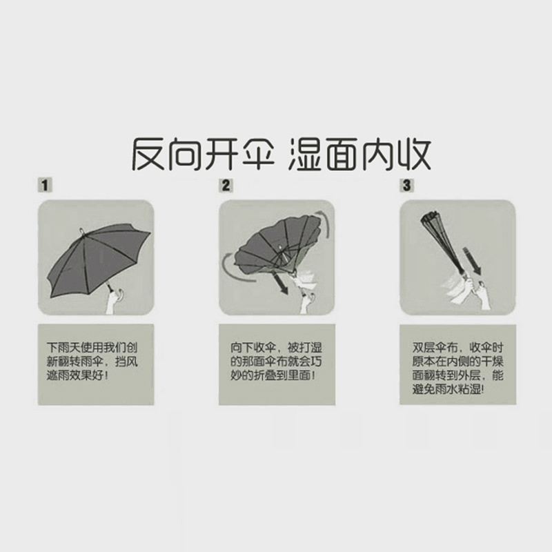 新款爆品双层反向高颜值晴雨伞·四色花