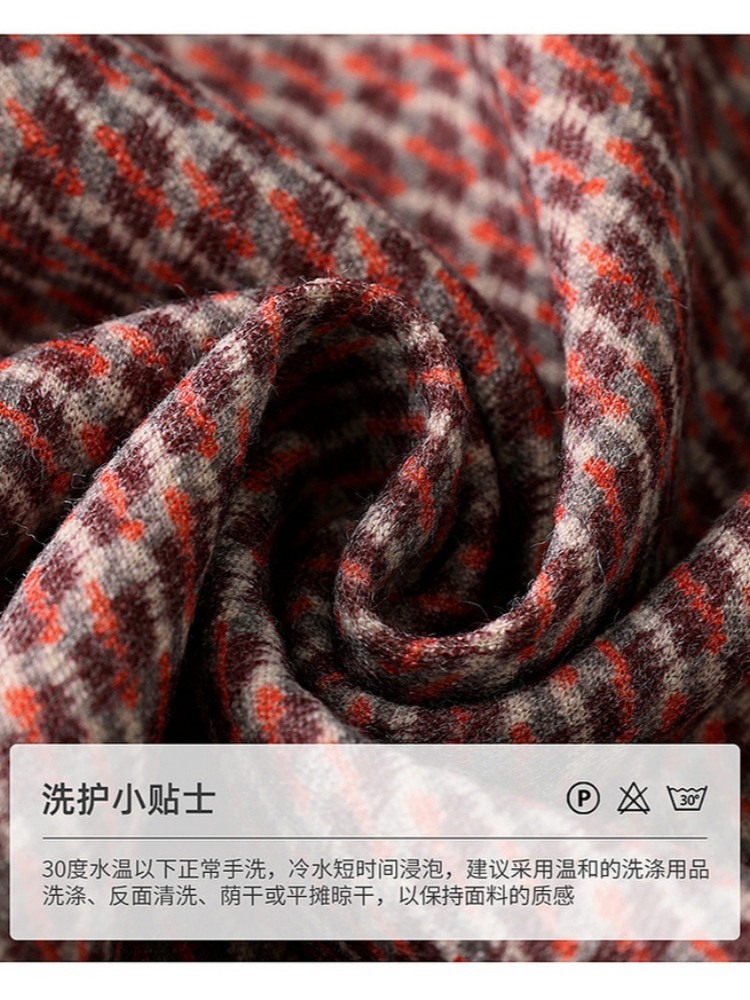 底蕴千鸟格连帽外套J251W2506BZ·灰蓝