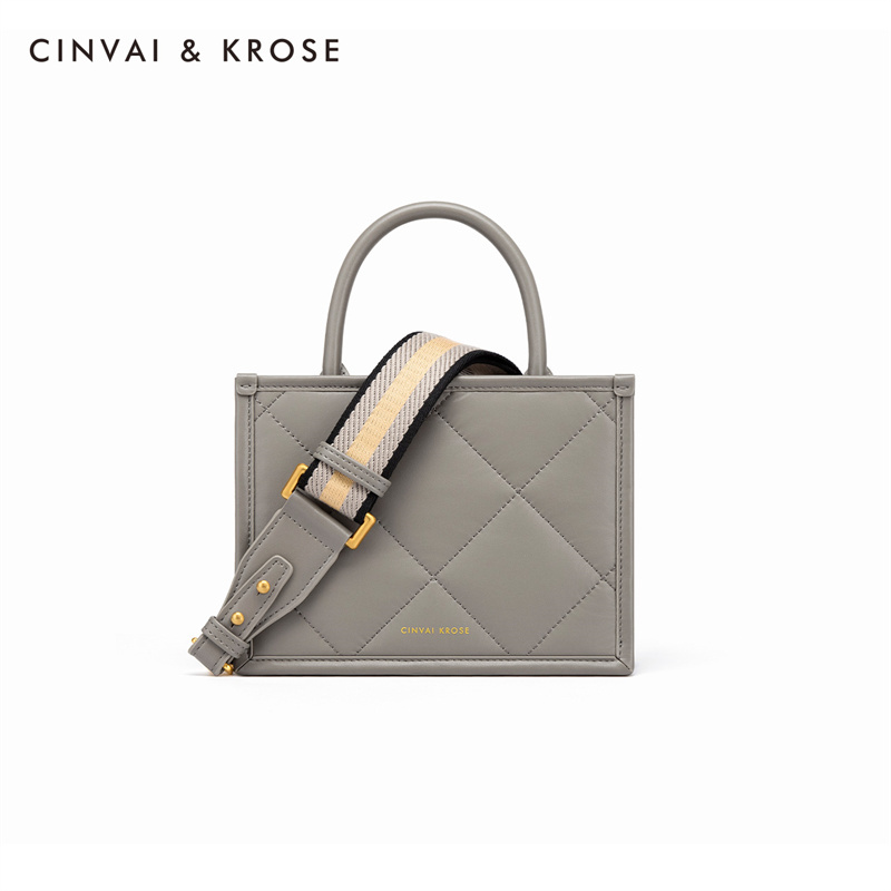 CinvaiKrose 包包女新款潮斜挎包女手提包百搭单肩包女包C6254·米白色