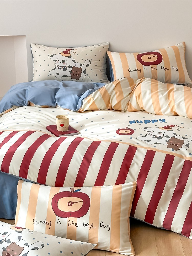 多宝雅2026春夏新款全棉大版数码印花四件套·恰帕狗