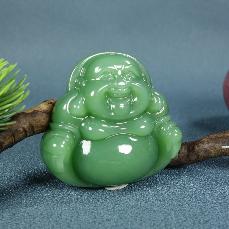 美润碧玉佛公和田玉挂件