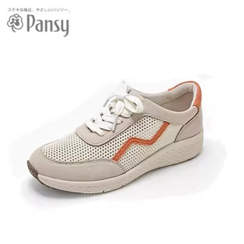 Pansy日本女鞋透气休闲运动一脚蹬夏HD4086·米色