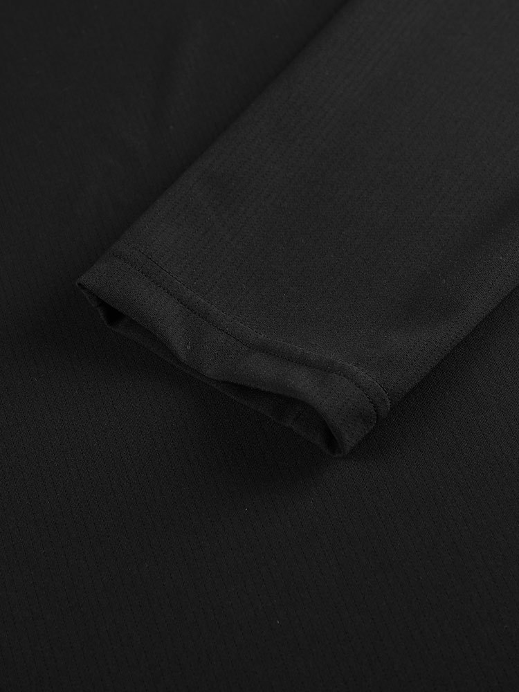 质数/男圆领合体长袖T恤·黑色