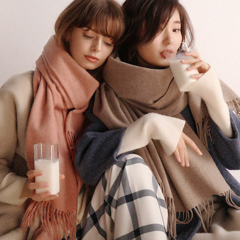 2米 羊毛纯色围巾 （礼盒装）·浅灰色