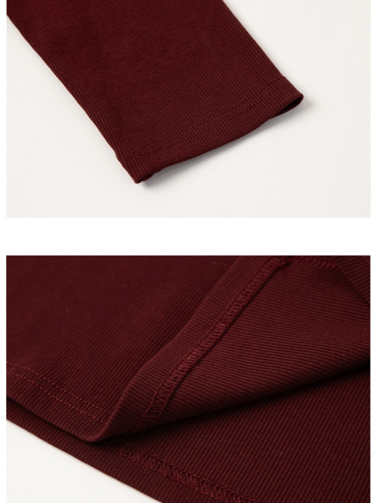 【莫代尔棉】凯诗帕撞色字母刺绣T恤6434·酒红