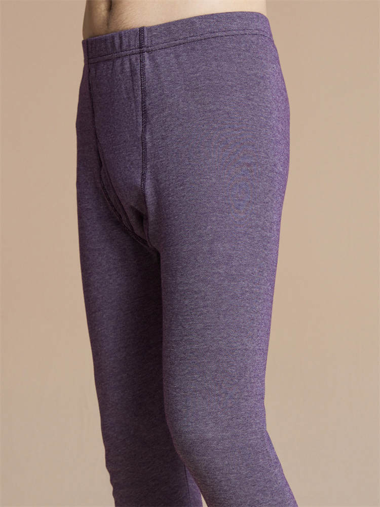 纤丝鸟男士全棉提花单裤·深紫色