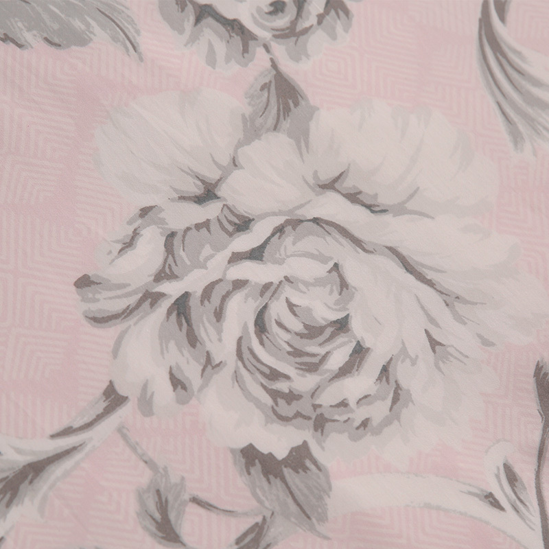 乔德·奢华美棉60支贡缎床品四套件(200*230cm)美国长绒棉-樱花粉玛丽安