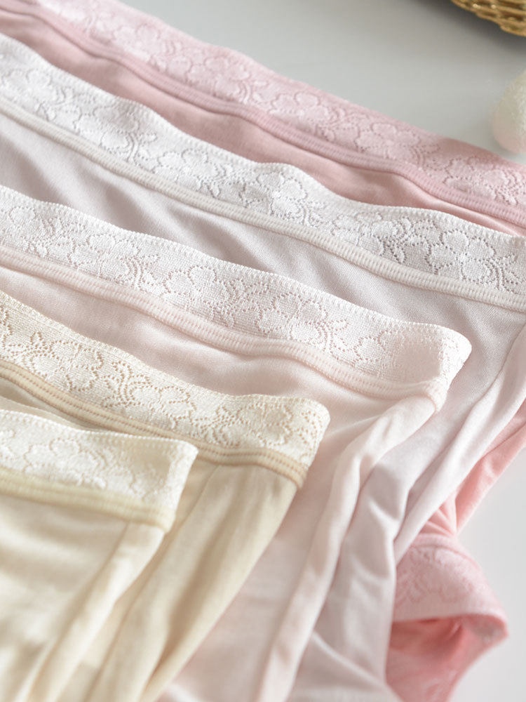 4条装100桑蚕丝中高腰素雅真丝内裤K024#·组合B