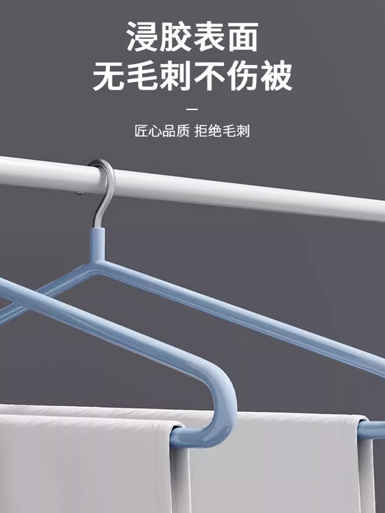 3个大衣架（88+100+120CM）晒被子神器加粗衣架晾晒床单被套·蓝色