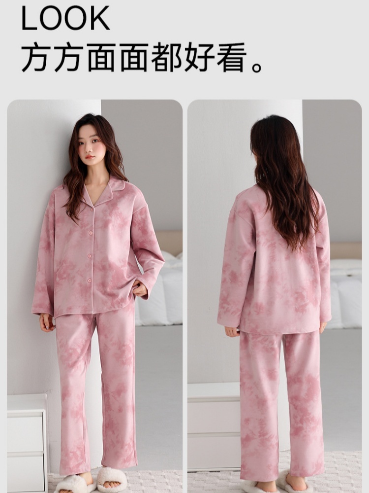 安曼双面磨绒厚保暖开衫家居服158009·158009