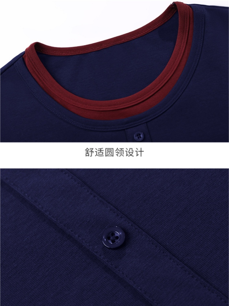 【92精梳棉】轩凌子假两件纽扣T恤S82510039·安可拉红