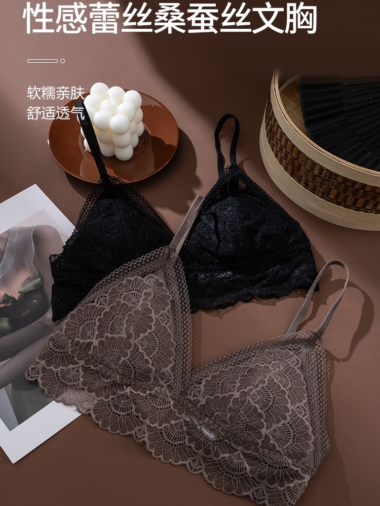 【100桑蚕丝内里】缕梵法式浪漫超薄文胸TG02S306·奶白色