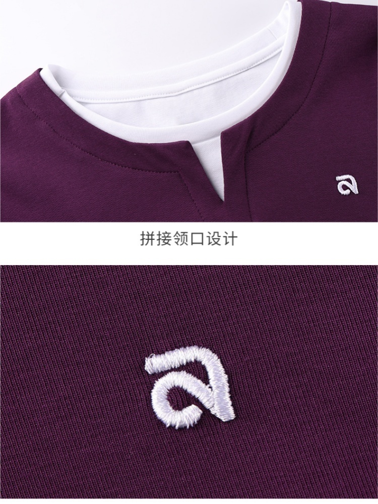 【92精梳棉】轩凌子个性假两件T恤XS82530021·安可拉红