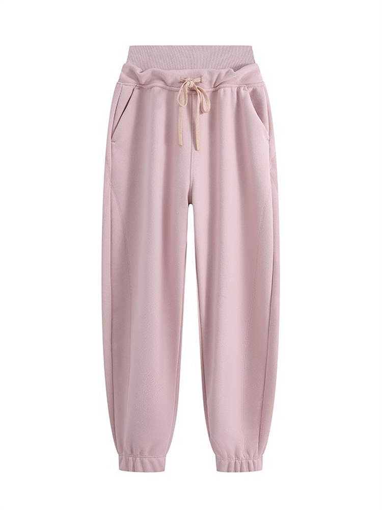 国际大牌同款浩尔女式锁温绒绒束脚裤·水紫粉