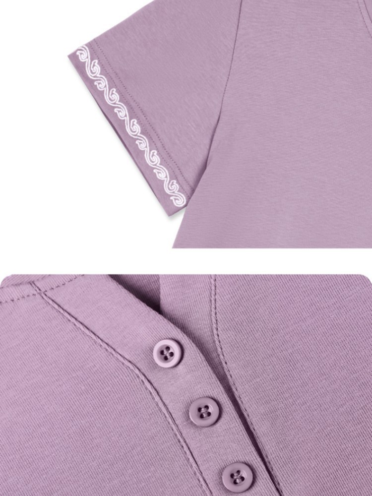 【92精梳棉】轩凌子祥云绣花短袖T恤S82620003·活力橙