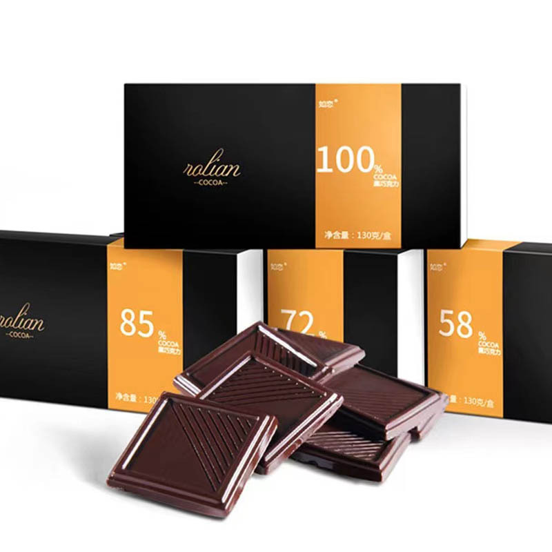 纯可可脂黑巧克力少糖72%（130g/盒*5）