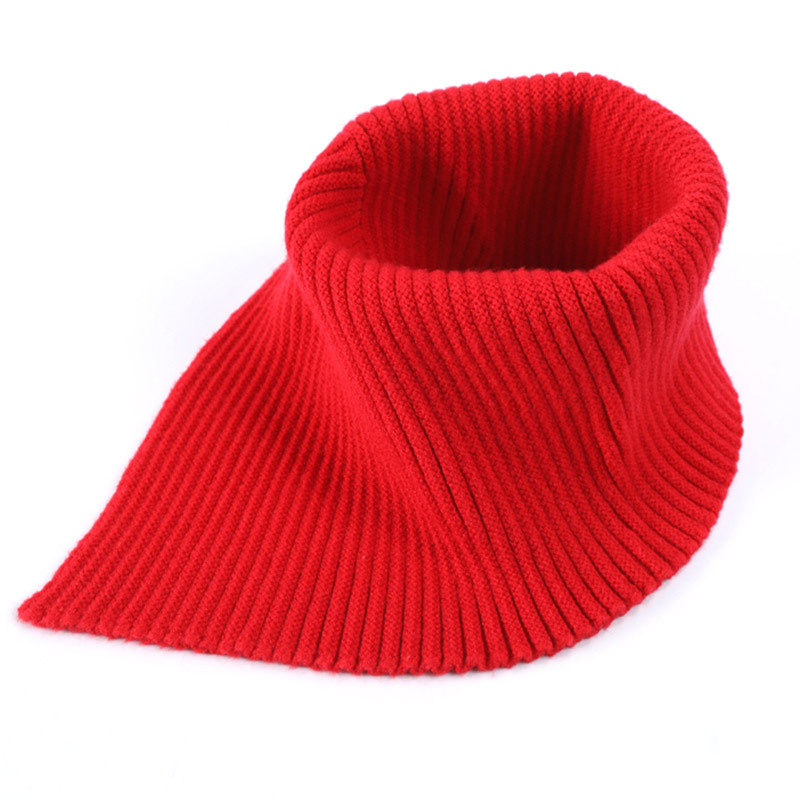 (2个装)羊毛混纺男女款防寒保暖护脖假领围脖·黑色+红色