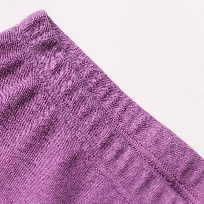 纤丝鸟重磅舒绒棉女士护膝裤·麻紫色