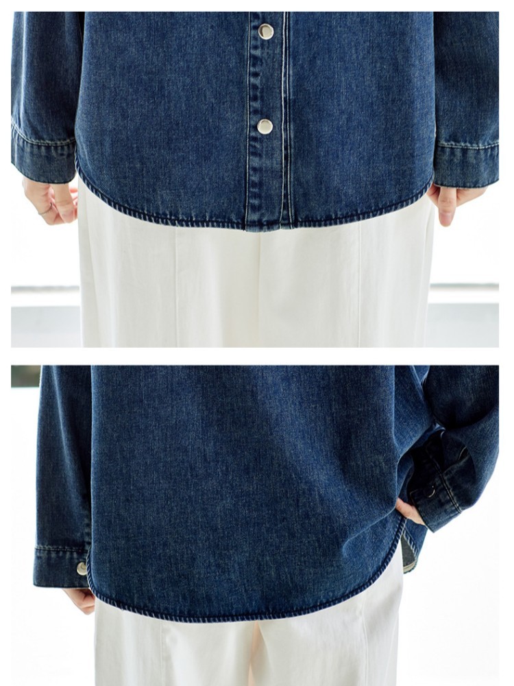 可风各渐变水洗牛仔衬衫外套512017·牛仔蓝