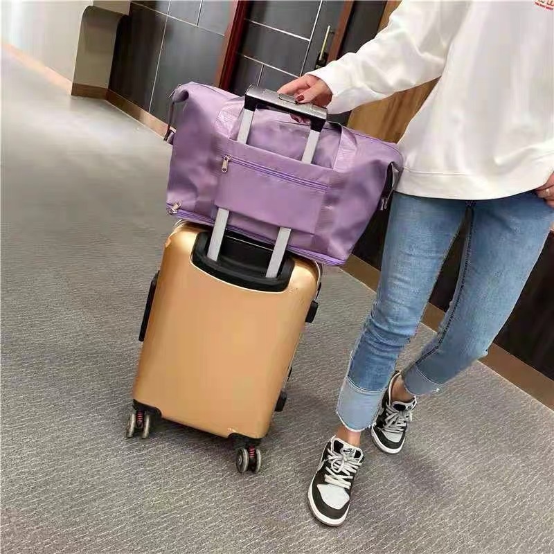 休闲时尚手提轻便大容量旅行包·紫色