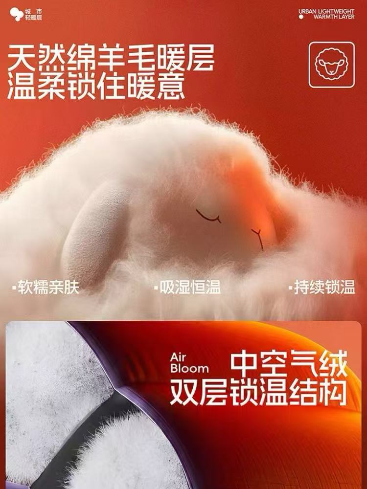 【两面可穿】男女同款轻暖气绒羊毛外套·暖棕红