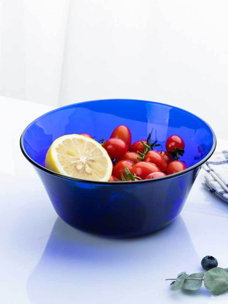 【秒杀.两只】多莱斯（DURALEX）欧式钢化玻璃碗沙拉碗面碗2只装910ml·宝蓝色