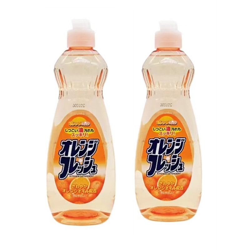 日本进口火箭洗洁精600ml *2瓶洗碗洁净去油污厨房洗洁精·香橙/