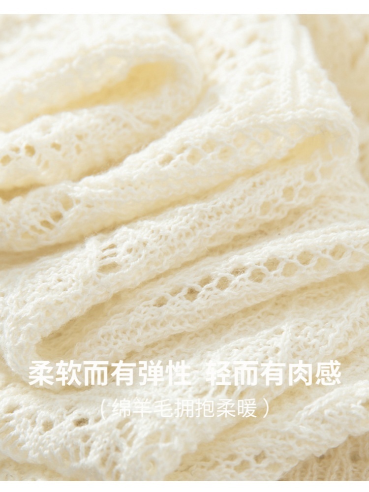 【蚕丝亚麻】特舒钩花镂空背心TS6069·奶白色