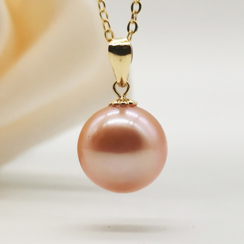 京珠部落18k金5a级炫彩珍珠吊坠