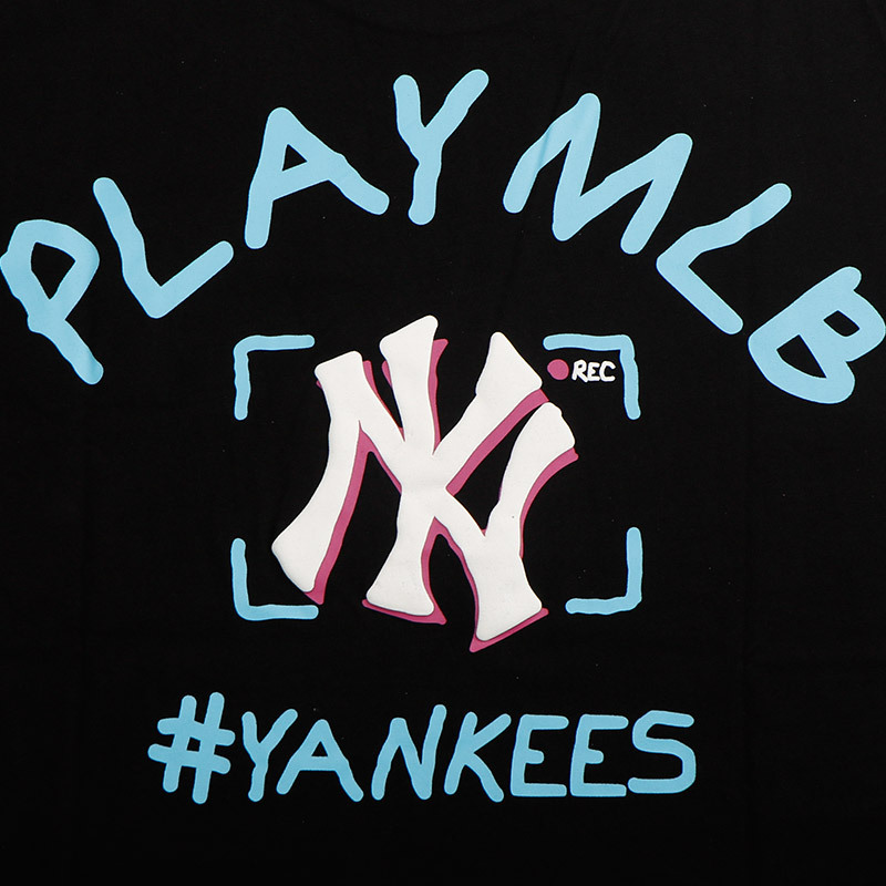 MLB PLAY系列短袖黑色白标T恤NY 31TS06031-50L·黑色白标