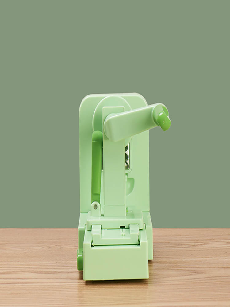 六合一厨房多功能切菜器萝卜丝折叠卷丝器手摇刨丝机 绿白色