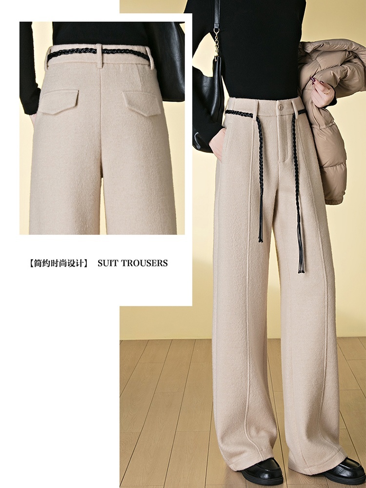 【大牌代工厂出品】和顺圣高阶羊毛厚阔腿裤3087·黑灰色