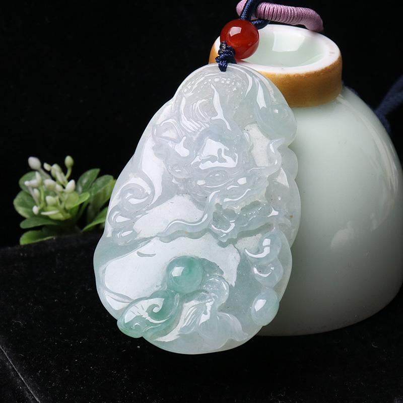 映时a货冰种翡翠福禄寿吊坠