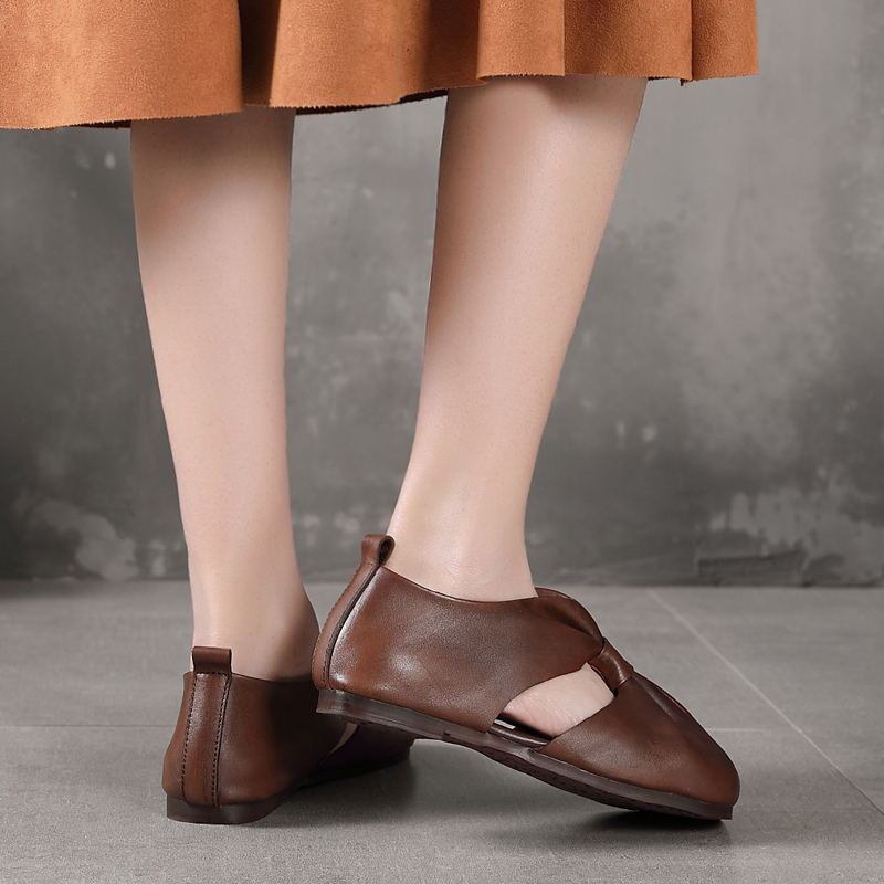 afw休闲复古真皮女鞋609-16·咖啡色