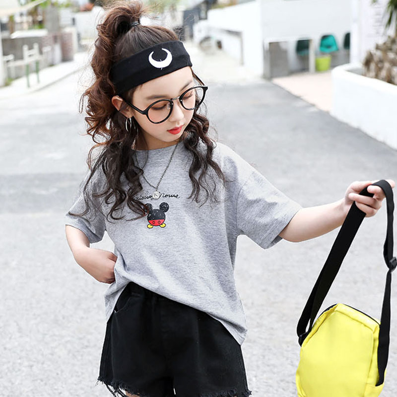 【亲子款】梦丝逸男女2020新款韩版T恤·灰色儿童款