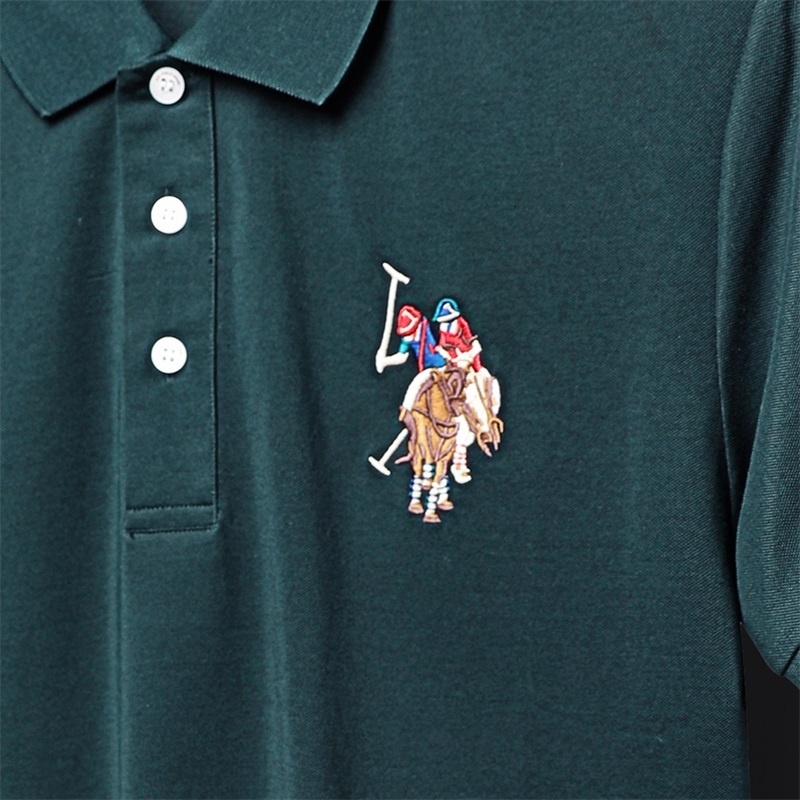美国U.S.POLO ASSN.时尚商务休闲T恤·墨绿