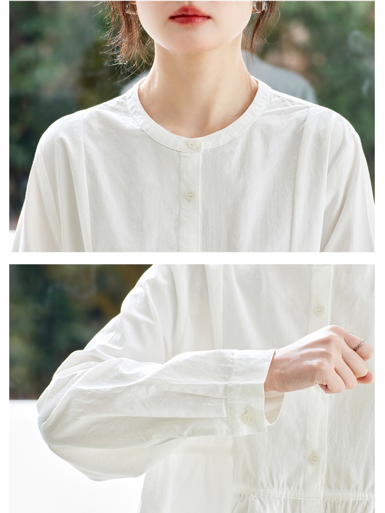 100棉可风各圆领甜美气质衬衫512057·白色