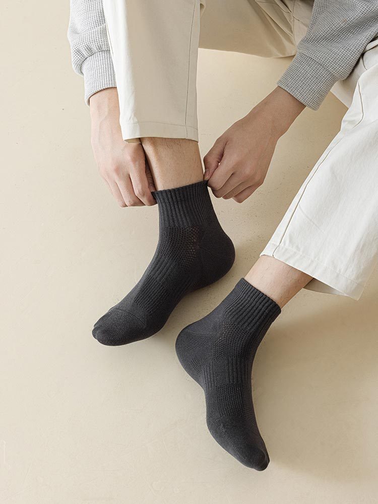 5双装春夏苎麻透气网眼防臭短袜男女袜8854#·女袜