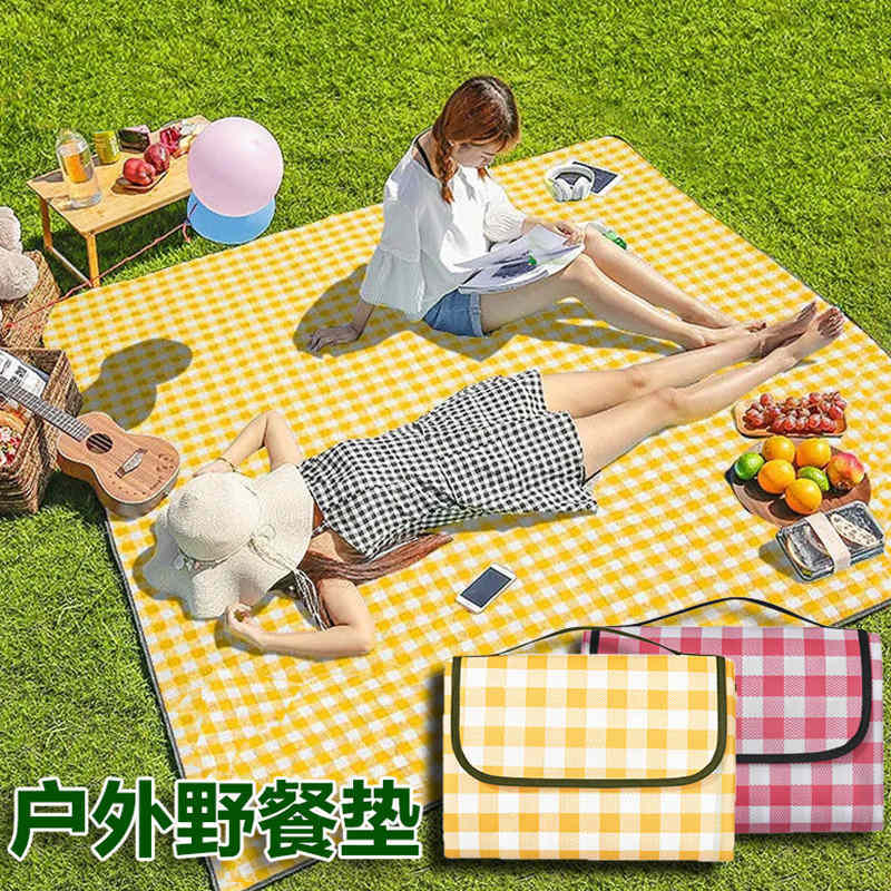 野餐垫防潮垫加厚野餐布户外用品便携防水2个·粉色