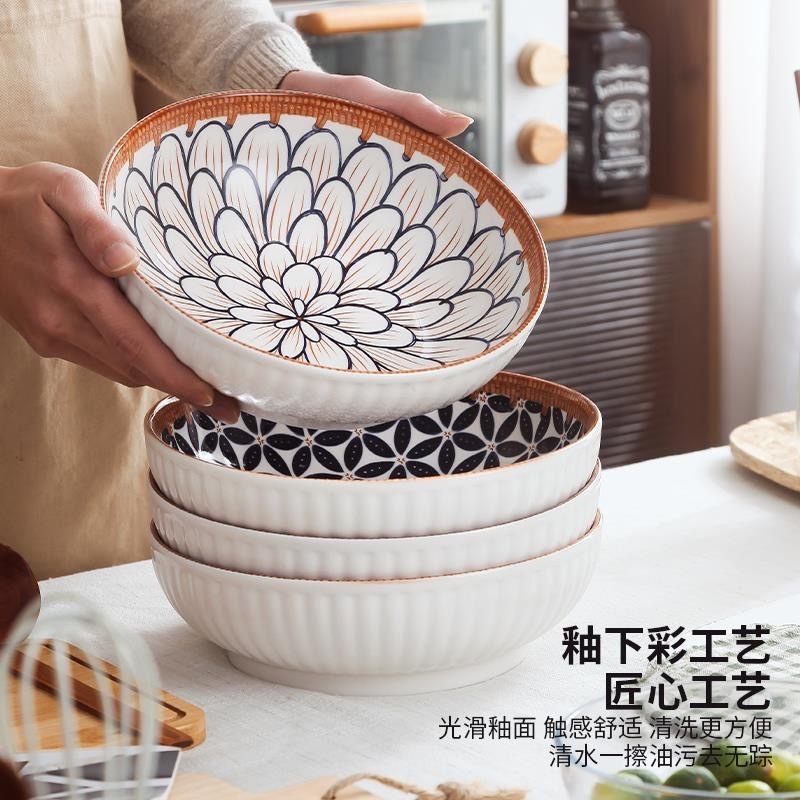 复古中式9寸陶瓷大汤碗·风调雨顺