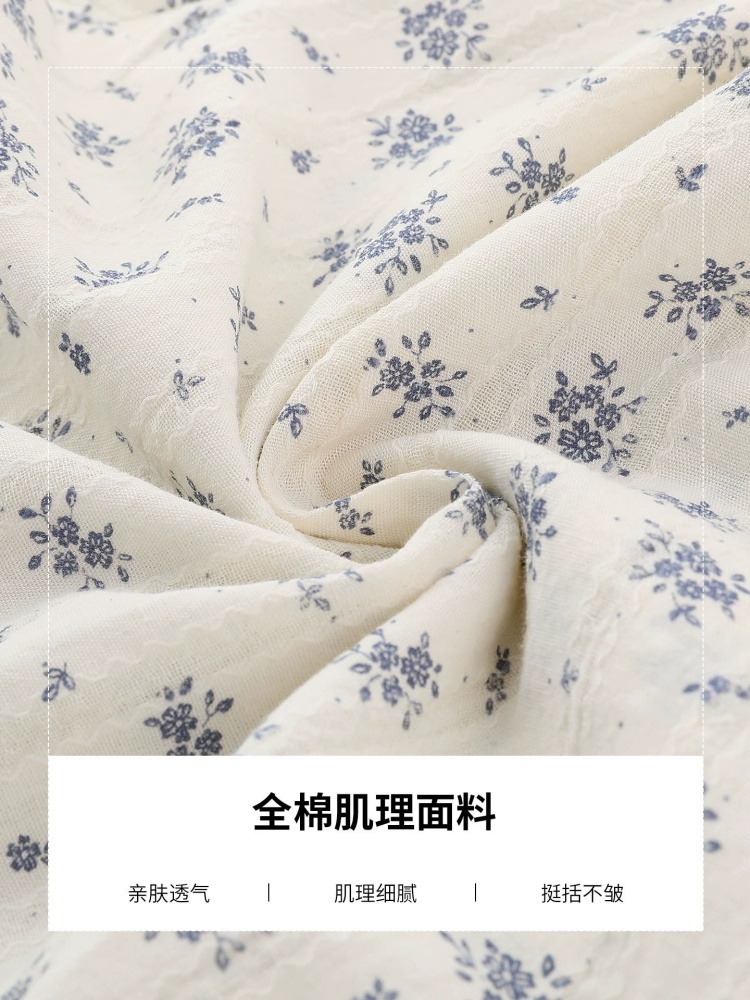 【100棉】可风各淡雅碎花七分袖衬衫65109·碎花