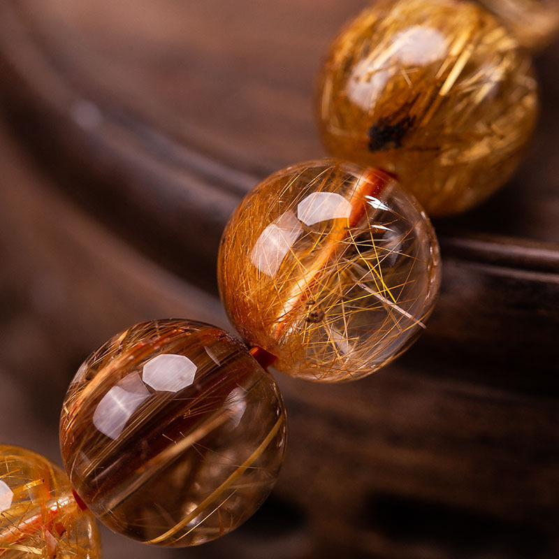 缔梵珠宝天然发丝黄水晶手串·水晶