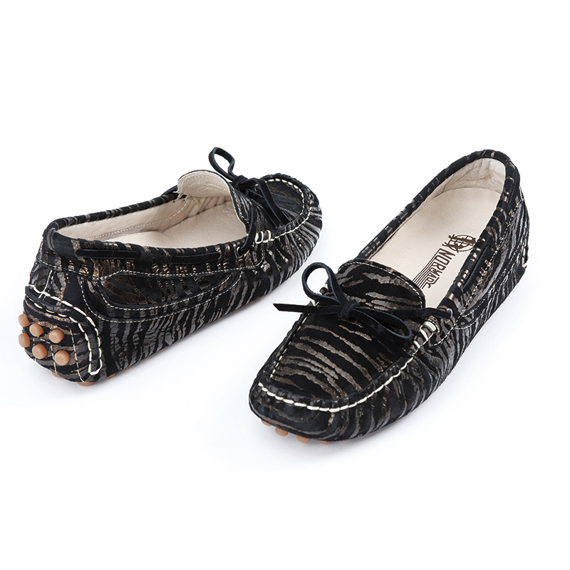 （建议偏大1-2码）诺曼地银虎纹豆豆鞋会员特供款·黑色