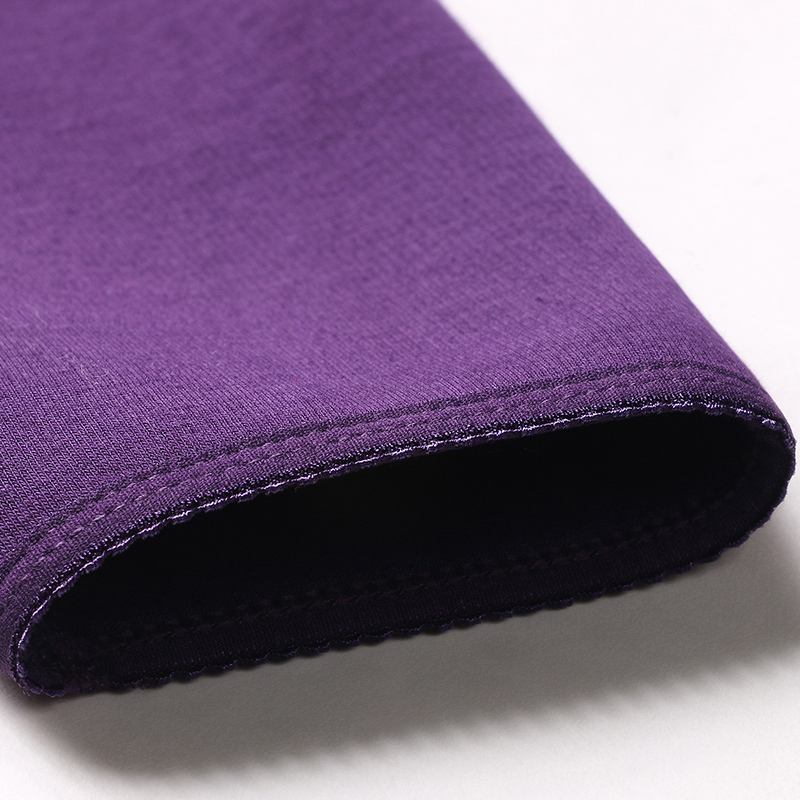 纤丝鸟热暖超柔系列女士圆领护膝套装2套组·麻紫色