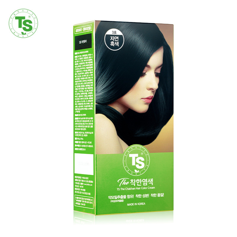 韩国原装进口TS帝叶斯营养修护染发膏·自然黑色