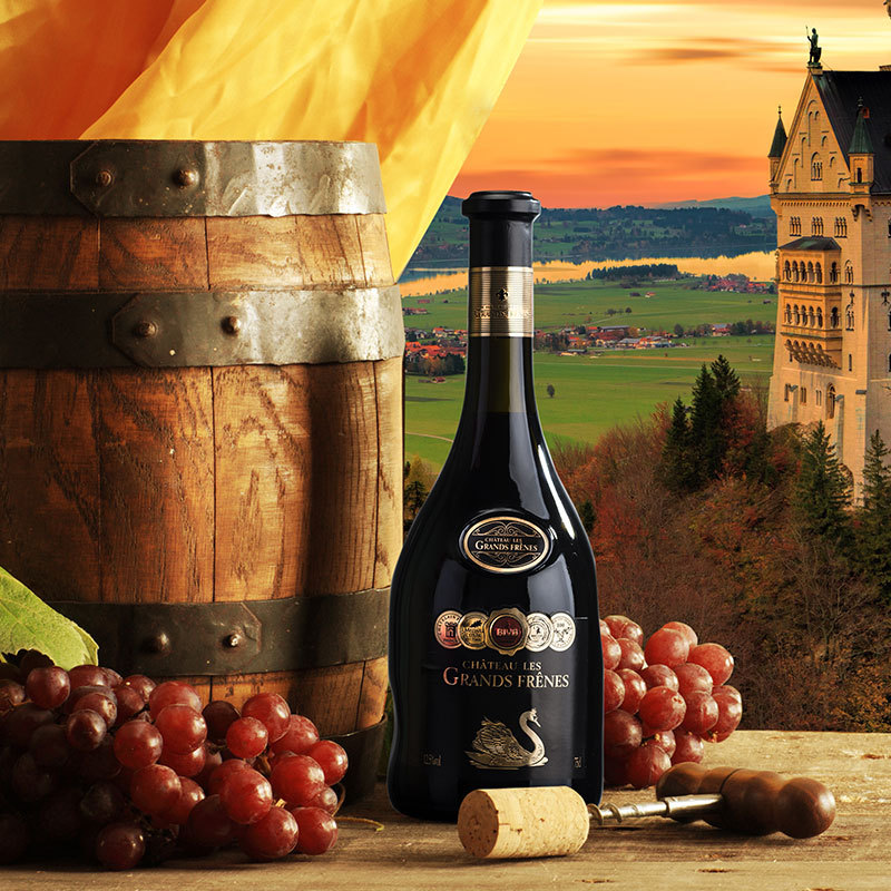 wx法国原瓶进口格兰德城堡干红葡萄酒750ml6瓶
