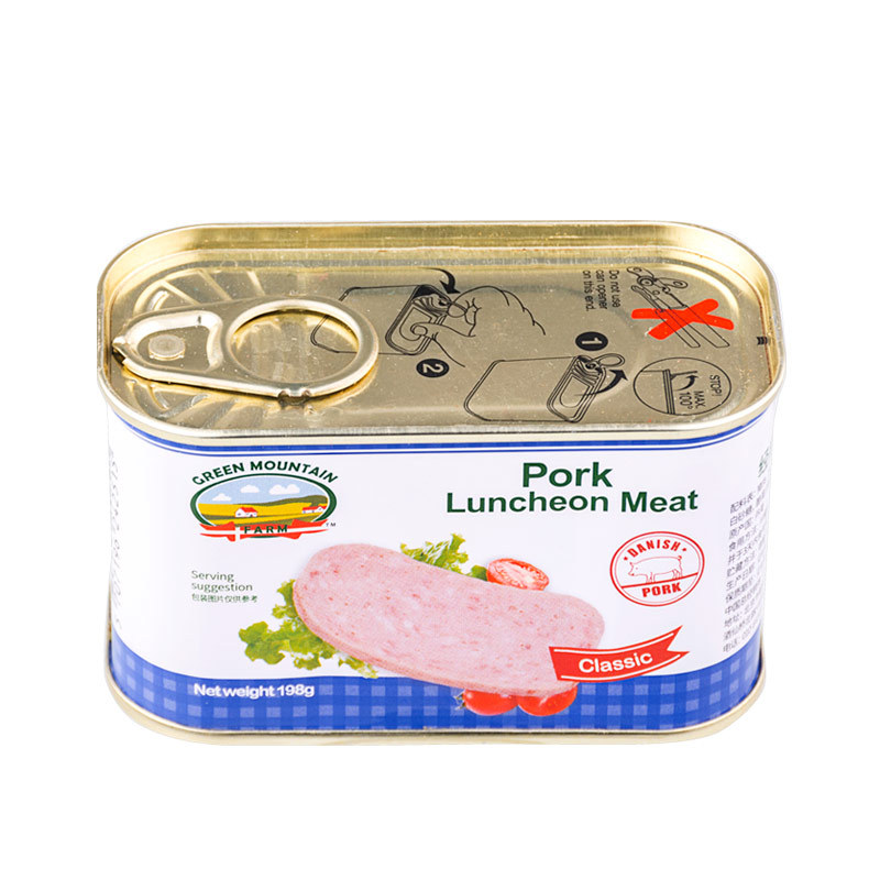 丹麦原装进口绿山农场午餐肉罐头·198克*12罐