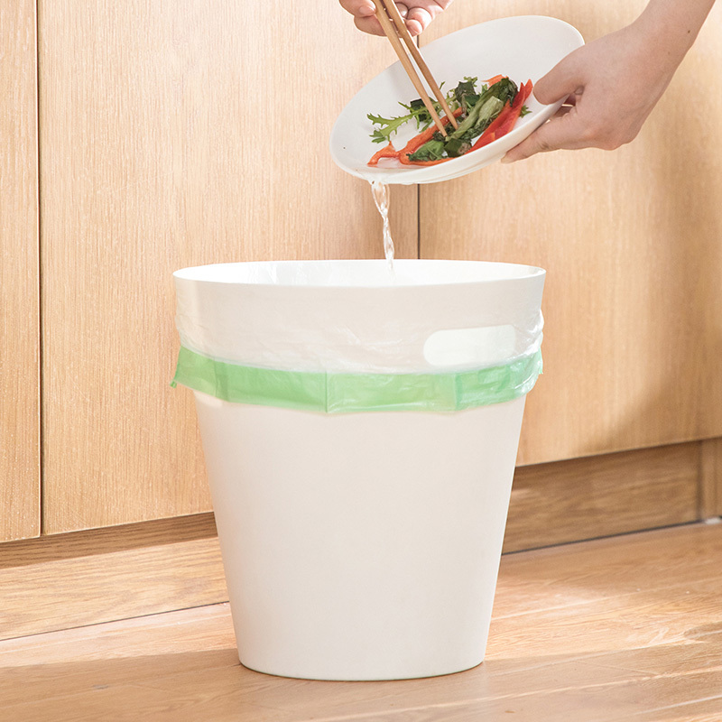 茶花垃圾分类垃圾桶家用创意无盖纸篓筒垃圾袋颜色随机·穿绳式垃圾袋2卷装-M30